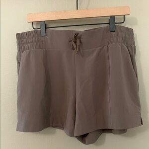 Tan Athletic Shorts with Elastic Waistband